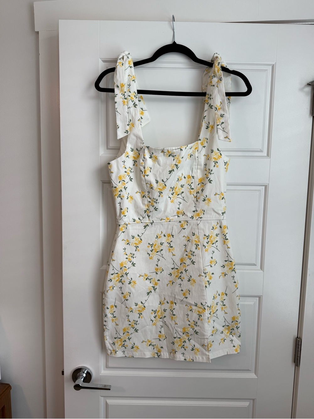 Trixxi White Mini Dress with Yellow Floral Print